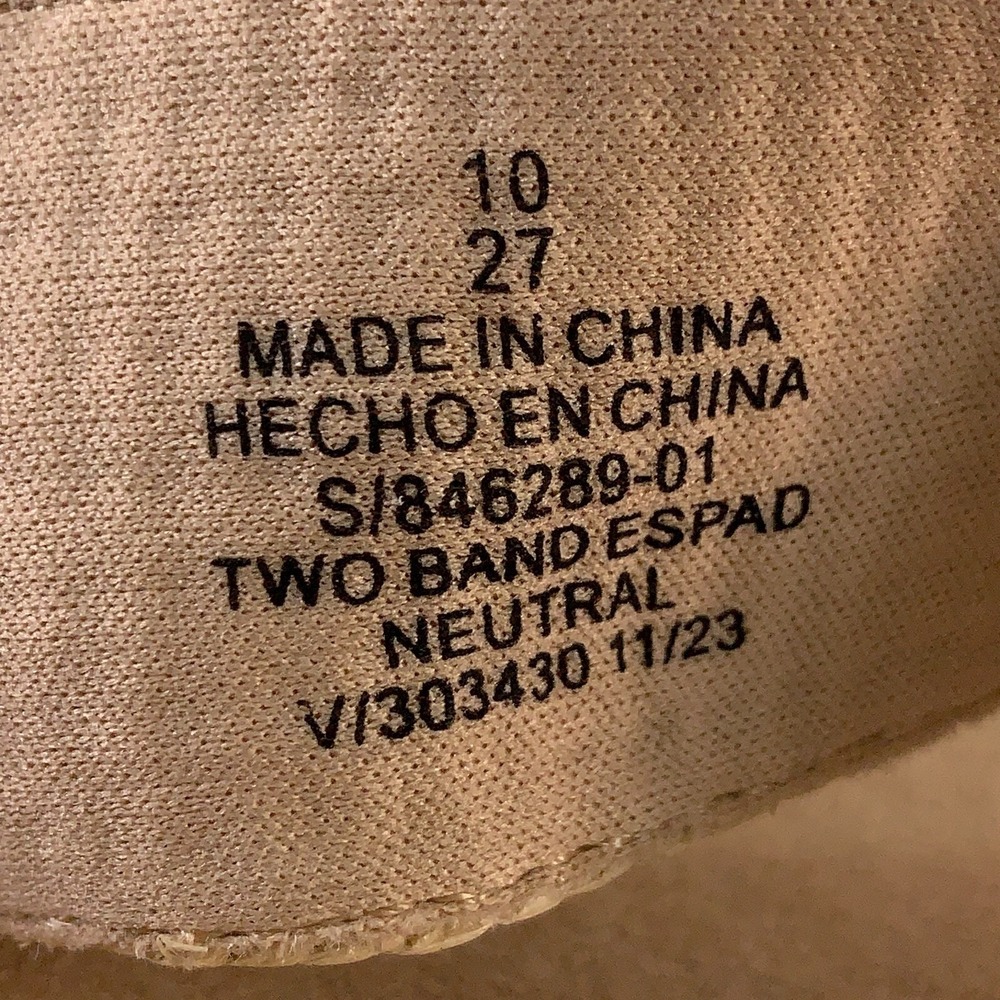 Old Navy Women's Shoe Size 10 Neutral Two Band Espadrille Platform Sandals NWT - Picture 4 of 11